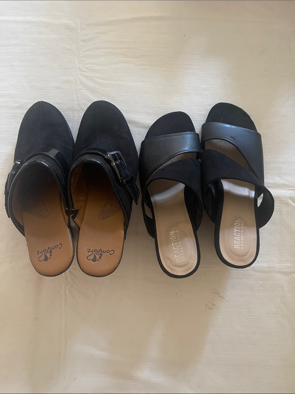 Kenneth Cole Reaction Black Crossover Slide Mules